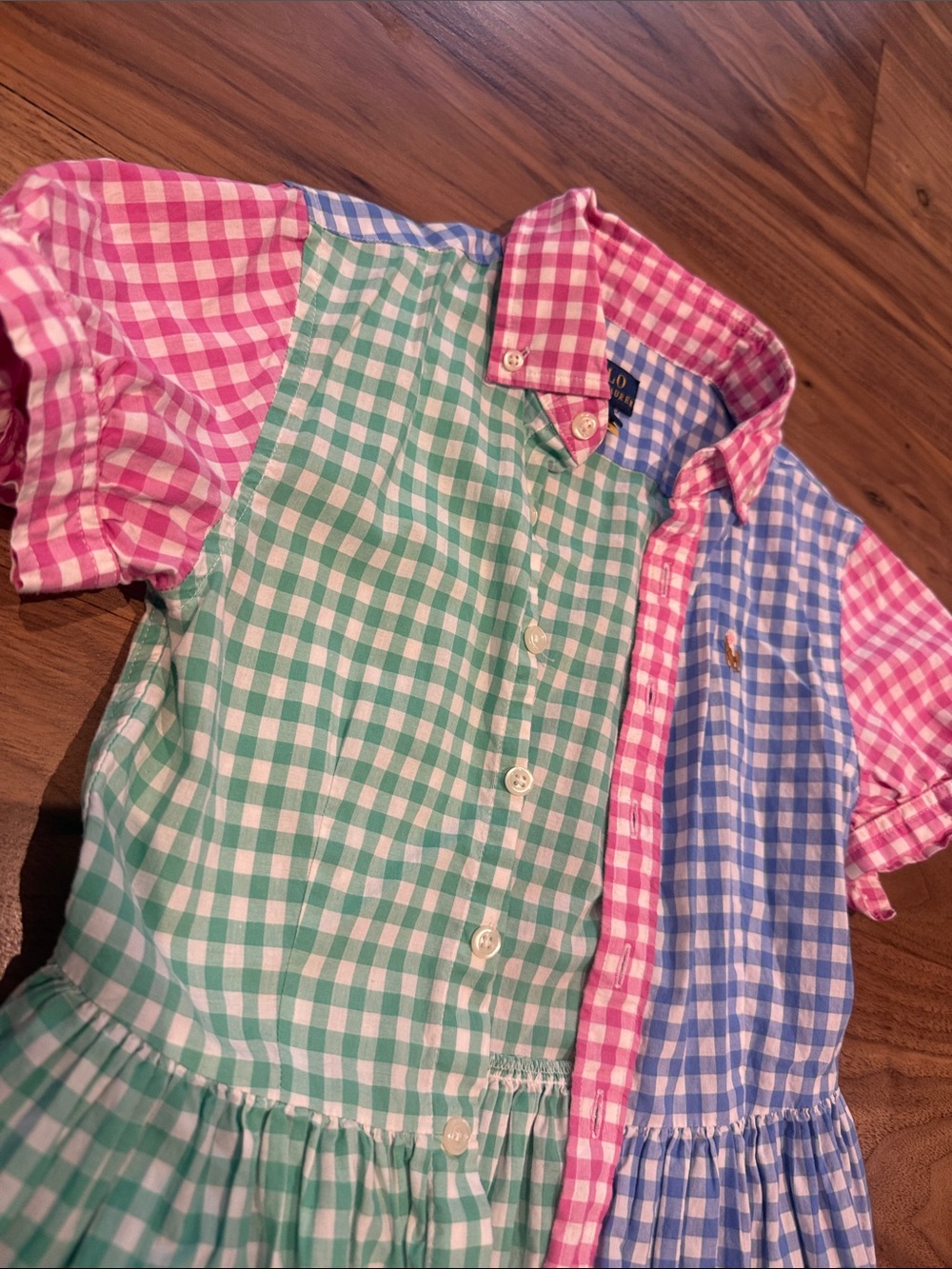 Ralph Lauren Pink, Green & Blue Gingham Polo Dress - Picture 2 of 5